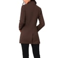 thumbnail image 3 of INSPIRE CHIC Women's Coat Mid Length Stand Collar Single Breasted Winter Outerwear Overcoat Coffee L, 3 of 6
