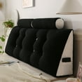 thumbnail image 4 of Lovote headboard pillow Reading Pillow with 2 Neck Rolls | Teddy Velvet Fabric, Plump PP Cotton Fill | Side Pocket, Removable Cover | Support for Back, Neck & Lumbar, 4 of 8