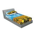 thumbnail image 2 of Ambesonne Floral Fitted Sheet & Pillow Sham Set, Sunflower Garden Nature, Twinxl, Yellow and Blue, 2 of 2