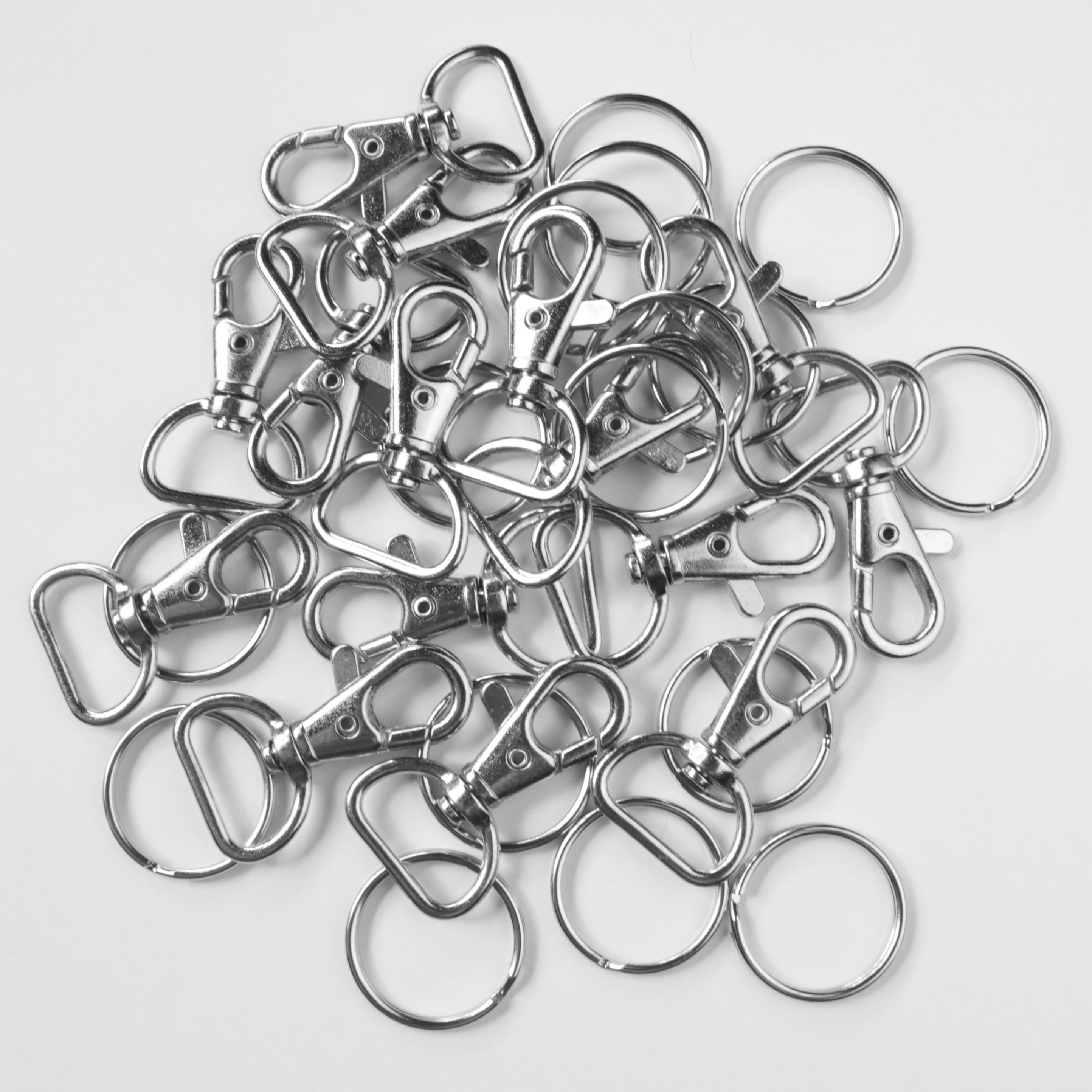50 Pack Metal Swivel Clasps Lobster Claw Clasp Lanyard Snap Hook 1 5/8” x  1” (Wide 3/4” D Ring) with 50 Key Rings - Jewelry Findings Or Sewing  Projects … 