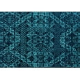 thumbnail image 1 of Ahgly Company Machine Washable Indoor Rectangle Abstract Turquoise Blue Modern Area Rugs, 4' x 6', 1 of 4