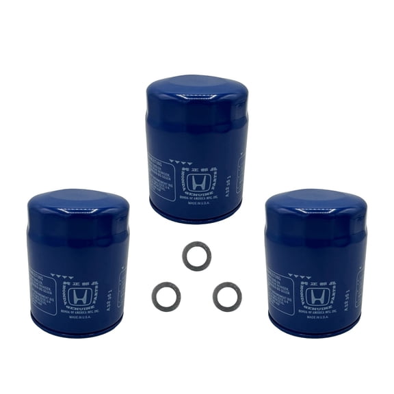 Cyclemax 3 Pack for Honda Genuine OEM Authentic Oil Filter includes 14mm Washers