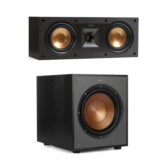 Klipsch R-100SW 300W Subwoofer with R-52C Center Speaker