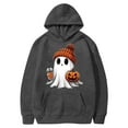 thumbnail image 4 of CAUYDY Cute Ghost Graphic Hoodies for Women Halloween Funny Spooky Hooded Sweatshirt Vintage Pullover Casual Tops(Dark Gray,S), 4 of 6
