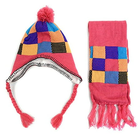 Patchwork Scarf - Kid’s Patchwork Beanie and Scarf Winter Set
