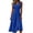 Blue, variant on Women Sleeveless V Neck Midi Dresses A Line Wedding Guest Cocktail Party Casual Office Flowy Dresses
