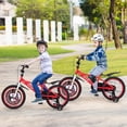 thumbnail image 4 of Costway 18" Kid's Bike for 4-8 with Height-Adjustable Handlebar & Saddle Handbrake Red, 4 of 10