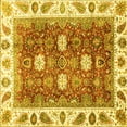 thumbnail image 1 of Ahgly Company Machine Washable Indoor Square Oriental Yellow Traditional Area Rugs, 4' Square, 1 of 4