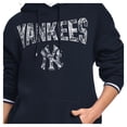 thumbnail image 3 of Women's Starter Navy New York Yankees Lace Team Lockup Fleece Hoodie, 3 of 3