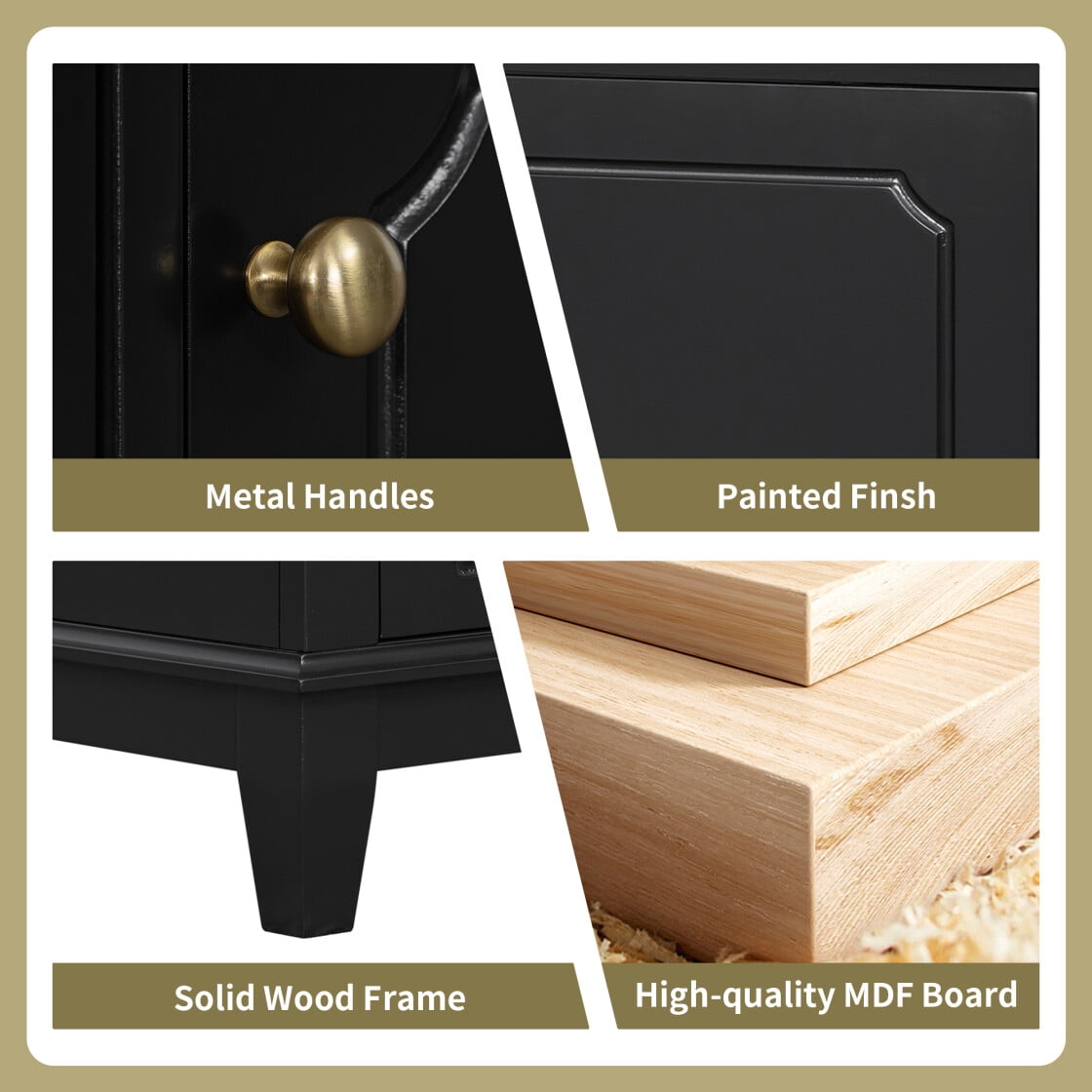 30" Bathroom Vanity with Ceramic Sink ,Soft-Close Door and 3 Drawers, Freestanding Vanity Cabinet with Storage Shelves,Solid Wood Frame Vanity for Bathroom, Black
