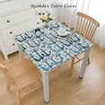 thumbnail image 2 of nygtbtfer Tablecloths, Simple Classical Icons Ocean Aquatic Home Decorative Tablecloths, Great for Home Kitchen/Parties/Holiday Dinner, Baby Blue Navy Blue White, 2 of 7