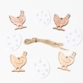 thumbnail image 3 of 8 PCS Easter Wooden Chicken/Rabbit Egg/Flower Shape Tags Cutouts Wood Crafts Decorative Tag Pendants with String for Home Decorations Easter Party Favors, 3 of 8