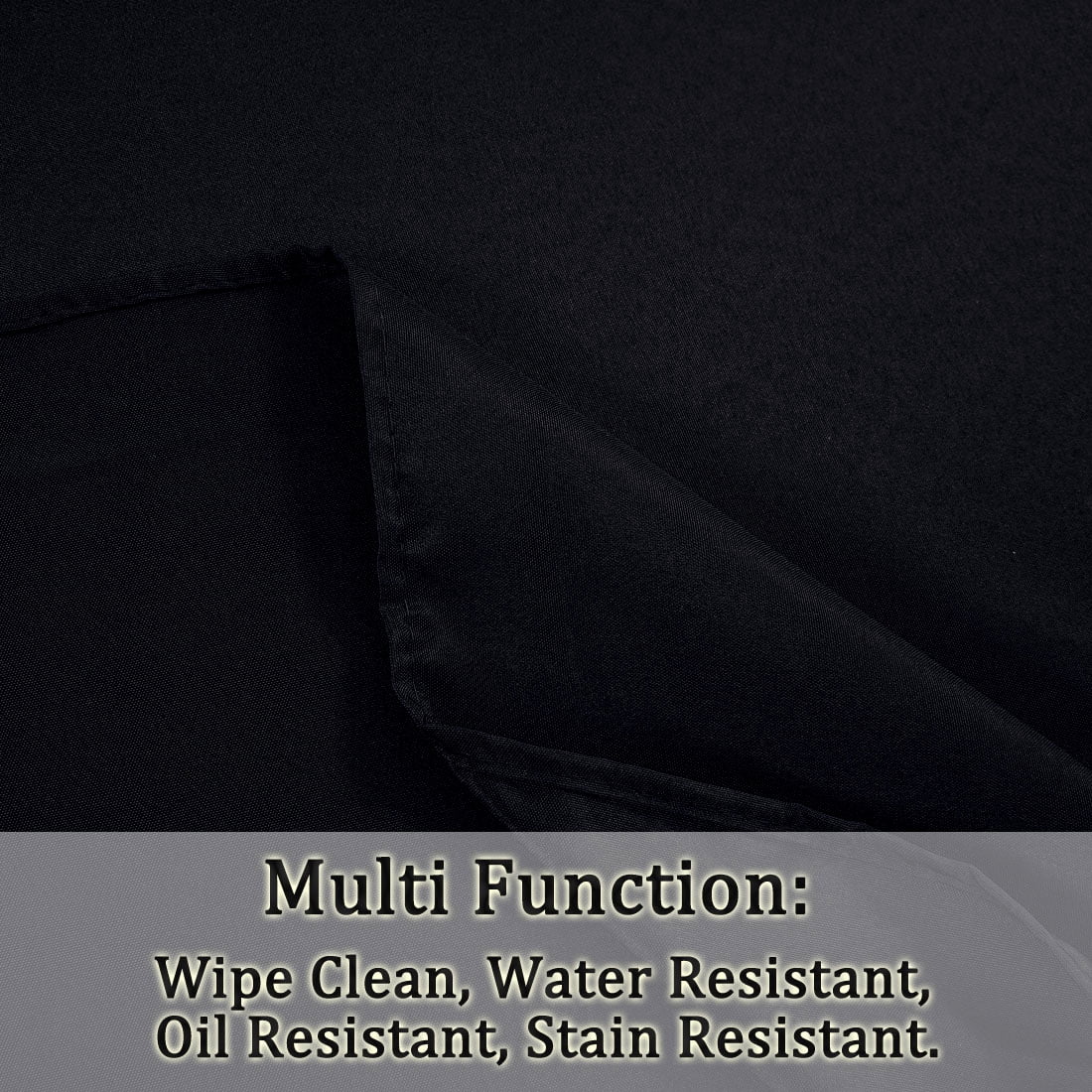 Unique Bargains Rectangle Tablecloth Washable Polyester Table Protector Black 63" x 55"