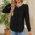 thumbnail image 2 of ASFGIMUJ Womens Long Sleeve Fashion T Shirt Tops Loose Knitting Sweater Blouse Black M, 2 of 8