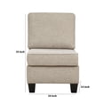 thumbnail image 5 of Fabric Upholstered Armless Chair with Welt Trim, Beige, 5 of 5