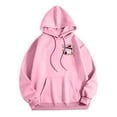 thumbnail image 5 of YDFCWXW Fall Hoodies for Women Oversized Halloween Cute Pumpkin Ghost Graphic Long Sleeve Sweatshirt With Pocket Pullover Shirt Top (Pink, M), 5 of 5