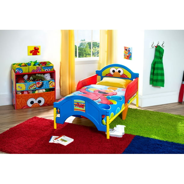 Delta Children Sesame Street Elmo Plastic Toddler Bed, Red and Blue