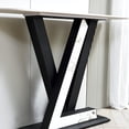 thumbnail image 4 of Williamspace 47.2" Modern Console Table, Sintered Stone Sofa Table Narrow Long Entryway Table with Metal Base, Exquisite Shaped Accent Table for Hallway Entrance Corridor Living Room Office, Black, 4 of 6