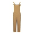 thumbnail image 4 of Lilgiuy Women's Solid Color Large Size Literary Straps Casual Trousers Jumpsuit Winter Clothes for 2022, 4 of 4