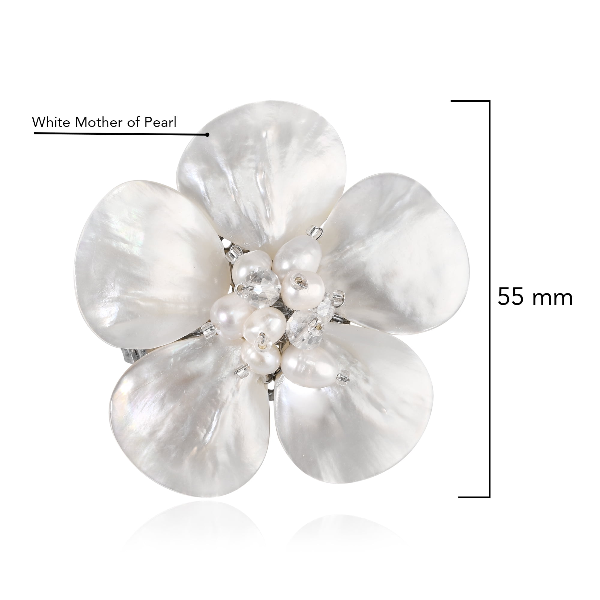 AeraVida Dainty Elegeant White Floral Mother of Pearl Purity Pearl