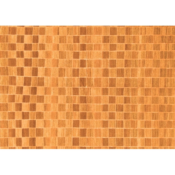 Ahgly Company Indoor Rectangle Solid Orange Modern Area Rugs, 6' x 9'