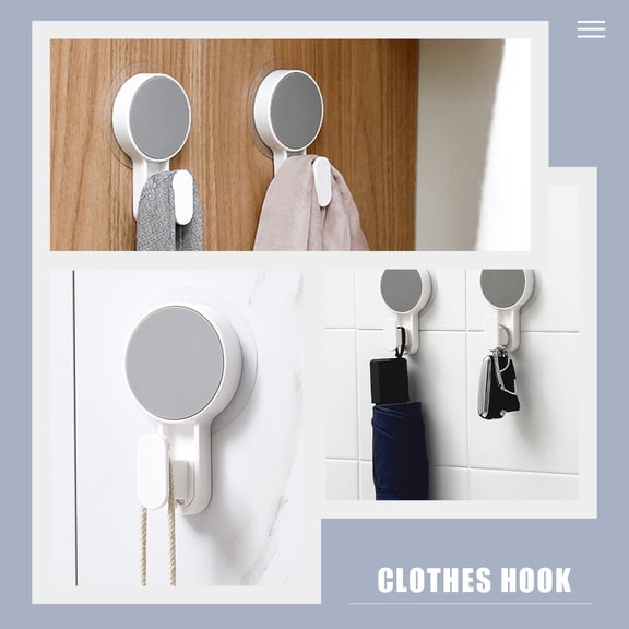 UPOUART 2-Pack White Wall Mounted Stick- Hooks for Hanging Hats, Clothes, Towels, and More Storage Solutions