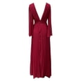 thumbnail image 5 of Ketyyh-chn99 Robes de Soirée et Robes de Soirée pour Femmes Robe d'Été Élégante à Manches Évasées Robe de Soirée Grande Taille Vin,S, 5 of 5
