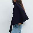 thumbnail image 6 of Wutalume Women's Fashion Solid Color Hooded Button Up Belted Trench Coat Jacket, Classic and Elegant Outerwear for Office and Casual Occasions,Navy XL, 6 of 6