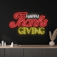 thumbnail image 2 of Glowneon Basic Happy Thanksgiving Neon Sign, Thanksgiving Light Decor, 2 of 4