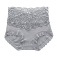 thumbnail image 1 of 5 Packs Culottes pour Femmes Taille Haute en Coton avec Dentelle L Gris, 1 of 3
