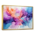 Designart "Essence Of Teal And Orange Ink II" Dairy Floater Framed