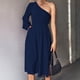 thumbnail image 4 of Vestido, Corte Casual Vestido Abertura Poliéster Cintura Alta Un Hombro Para Fiestas ANGGREK Otros, 4 of 5
