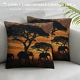 thumbnail image 3 of ONETECH Throw Pillow Cover Case African Animal Elephants Family Walk Sunset,Soft Pillow Case for Decorative Bedroom/Livingroom/Sofa/Farm House,Couch Pillow Cushion Covers, 3 of 5