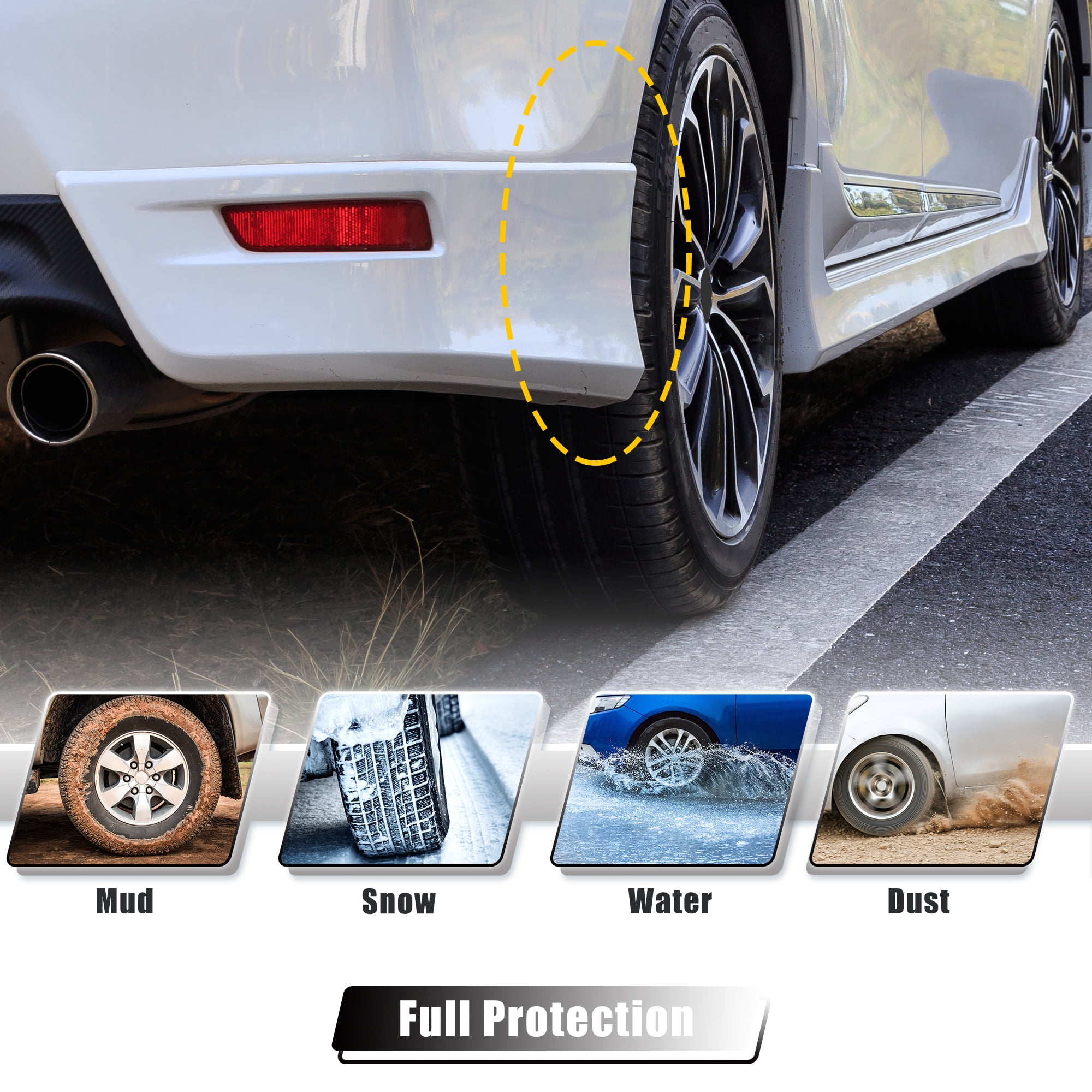 Unique Bargains Front and Rear Mud Flaps Splash Guards Fit for Toyota Highlander Black 1 Set