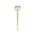 thumbnail image 3 of ANGARA Natural Vintage Style Claw-Set Round Aquamarine Halo Ring in 14K Yellow Gold for Women (Size-6mm) | March Birthstone, Birthday, Anniversary, Jewelry Gift for Women | Natural Aquamarine Ring, 3 of 9