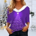 thumbnail image 2 of Tumotour Christmas Sweater for Women Crewneck Print Long Sleeve Blouse Pullover Sweatshirt Fall Tunic Tops Hoodless Sweatshirt, 2 of 5