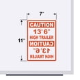 thumbnail image 2 of Caution 13' 6" High Trailer Vinyl Decal Sticker - Height Trailer Sign with Mirror Text Truck Safety Decal for Dry Van and Reefer Trailers Caution Clearance Height Sign (7" x 11", Orange), 2 of 8