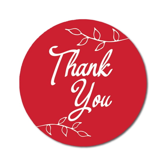 Darling Souvenir Round 45 Pcs Leaf Vines Thank You Stickers Red Wedding Envelope Seal-1.6 Inches