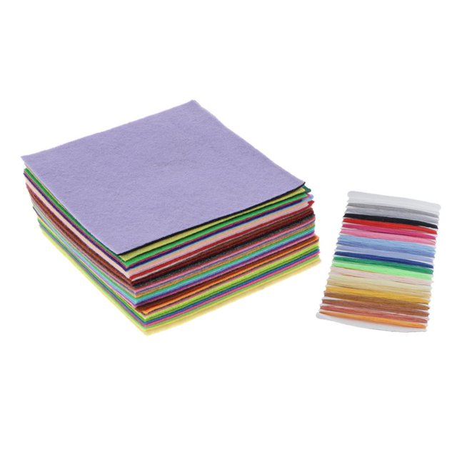 Tela de fieltro Hojas de fieltro de fieltro para manualidades Hoja de fieltro de poliéster para niños Decoraciones artesanales de bricolaje - Tela de El 15x15cm Gloria Tela no tejida de bricolaje