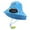Blue, variant on LIIPEE Girls Boys Solar Powered Fans Hats Summer Fashion Cute Cartoon Printed Bucket Wide Brim Adjustable Strap Sun Hat Protection Caps With Neck Flap Girls Leisure Beach Sunscreen Cap,Beige,1