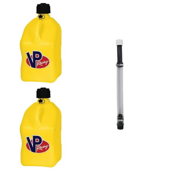 VP Racing Fuels 5.5 Gallon Utility Jugs (2 Pack) with 14 Inch Hose, Yellow