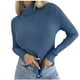 thumbnail image 2 of Suéter de cuello alto Wancir para mujer, de manga larga, acanalado, ajustado, cuello alto, informal, de otoño, básico, de punto en capas, 2 of 5