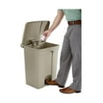thumbnail image 3 of Step On Plastic Trash Can with Foot Pedal, 17 Gallon Garbage Can for Kitchen, Indoor or Outdoor Use, Hands Free, Tan, 3 of 8