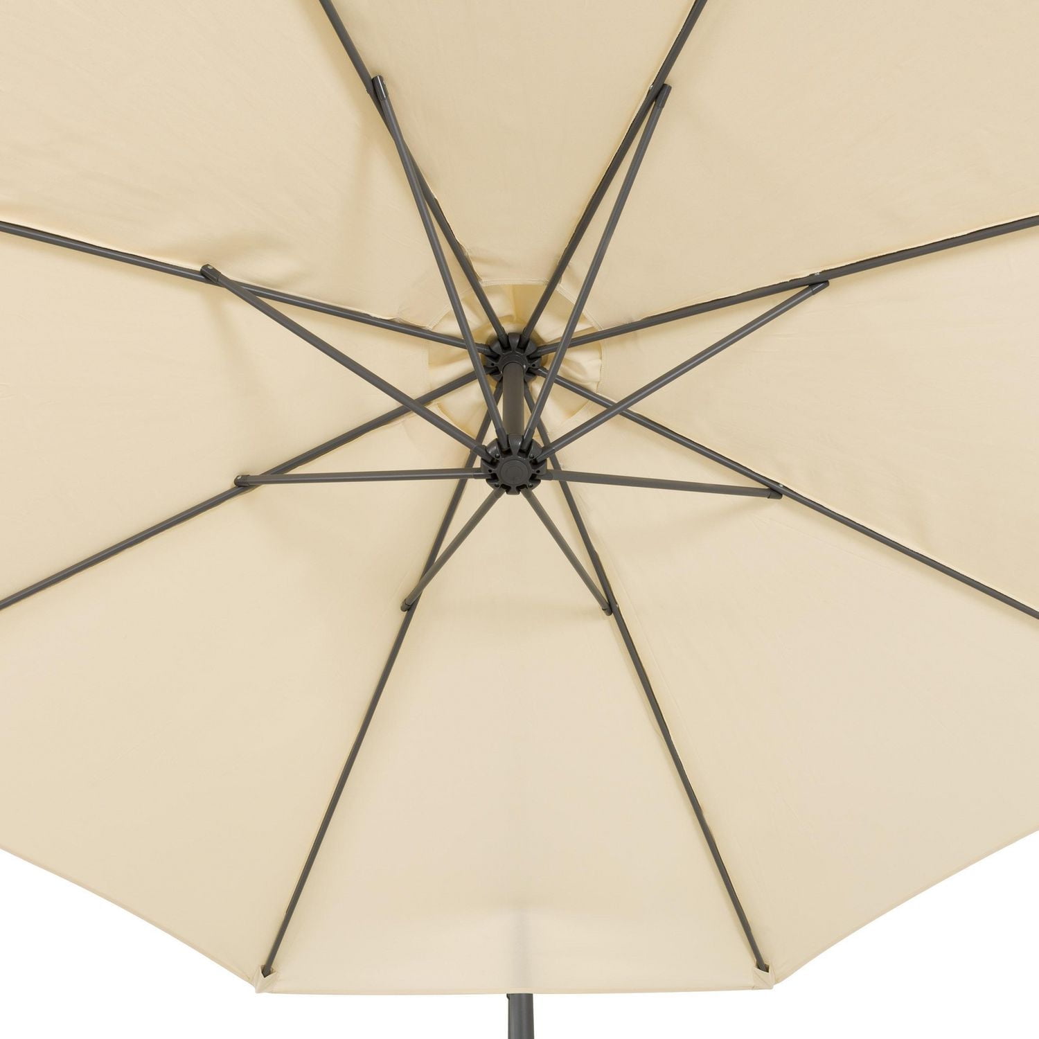 Parasol de terrasse inclinable en porte-à-faux CorLiving de 9,5 pieds avec cadre en acier et 8 bras de support