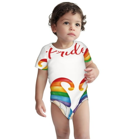 

Kdxio Lgbt Gnome Pattern Unisex Baby Cotton Short Sleeve Bodysuits-6 Months