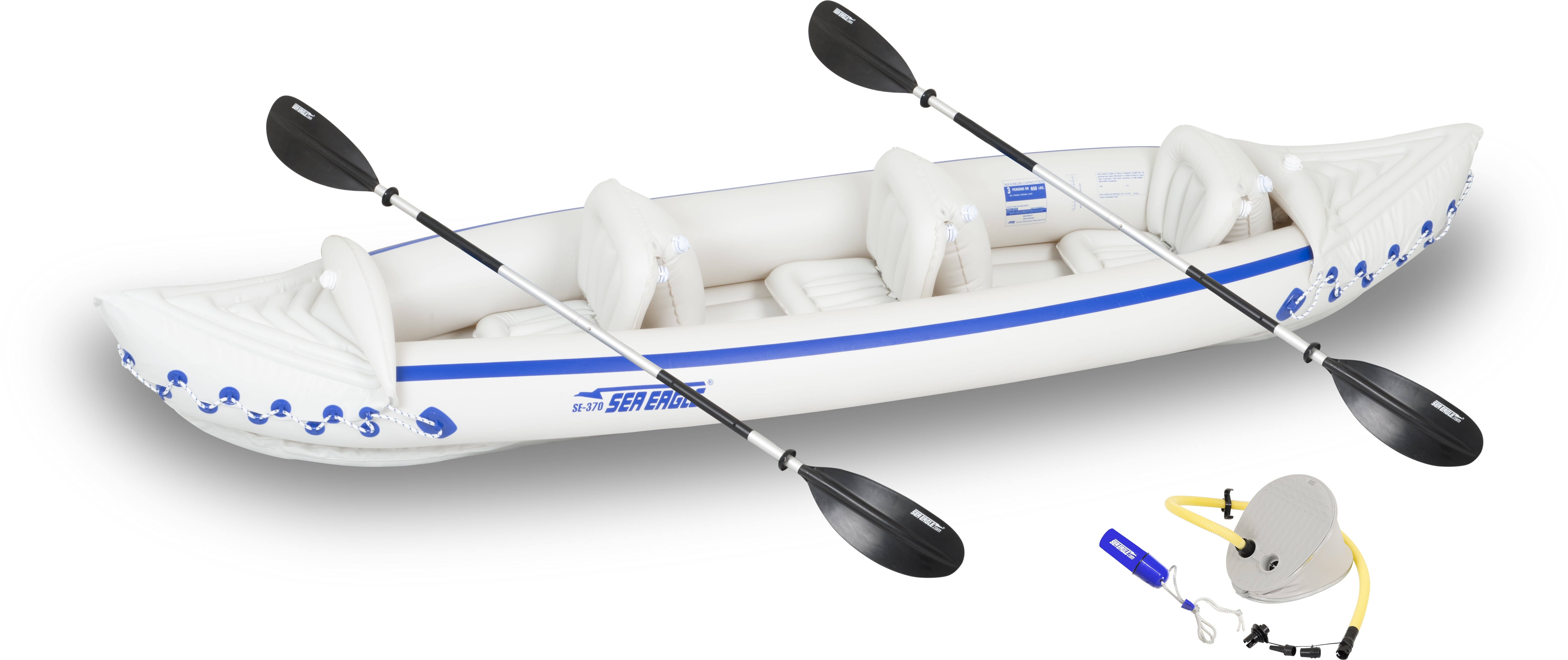Sea Eagle Inflatable SE370 3 Person Inflatable Kayak Start Up Package