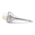 thumbnail image 5 of 925 Sterling Silver Polished Diamond and Freshwater Cultured Pearl Ring Size 5 Measures 2mm Wide - Ring for Women, 5 of 5
