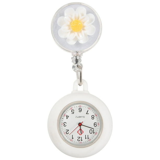 Reloj de bolsillo retráctil para enfermeras. Reloj de enfermera con clip para mujeres médicas.