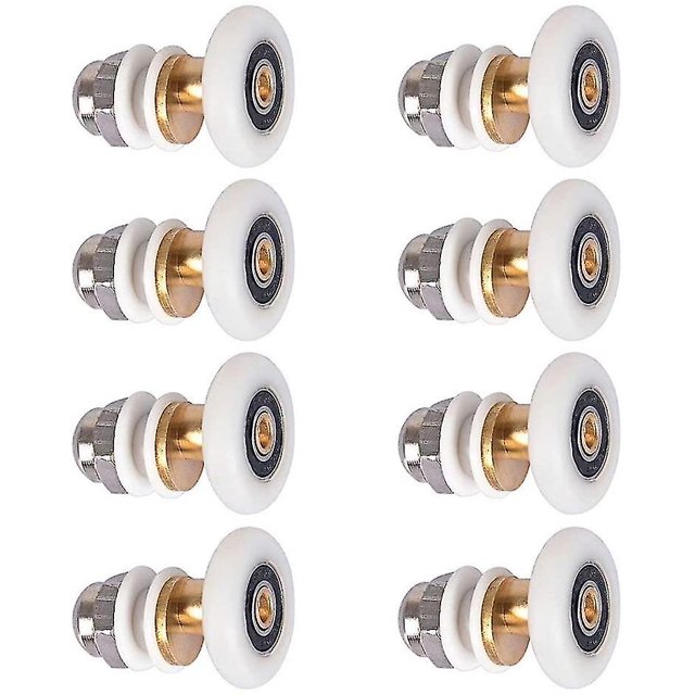 Rueda de rodillo de puerta de ducha para puerta corredera de ducha, rueda de reemplazo de rodillo de puerta, 8 piezas de 23mm kaili Sencillez