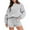 DT-Gray, variant on DailyTrove Women's Long Sleeve Drop Shoulder Sweatshirt & Short Set - Solid Color, Oversized Fit, Spring & Street Wear,Gray